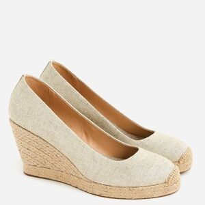 J.Crew Factory Seville Metallic Espadrille Wedges 8